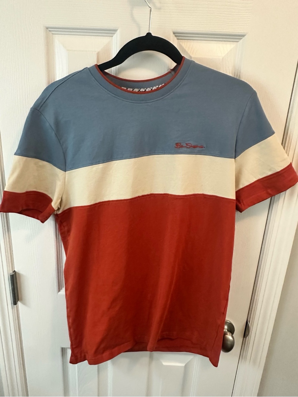 Ben Sherman Colorblock Short Sleeve Tee in Blue, Cream & Rust